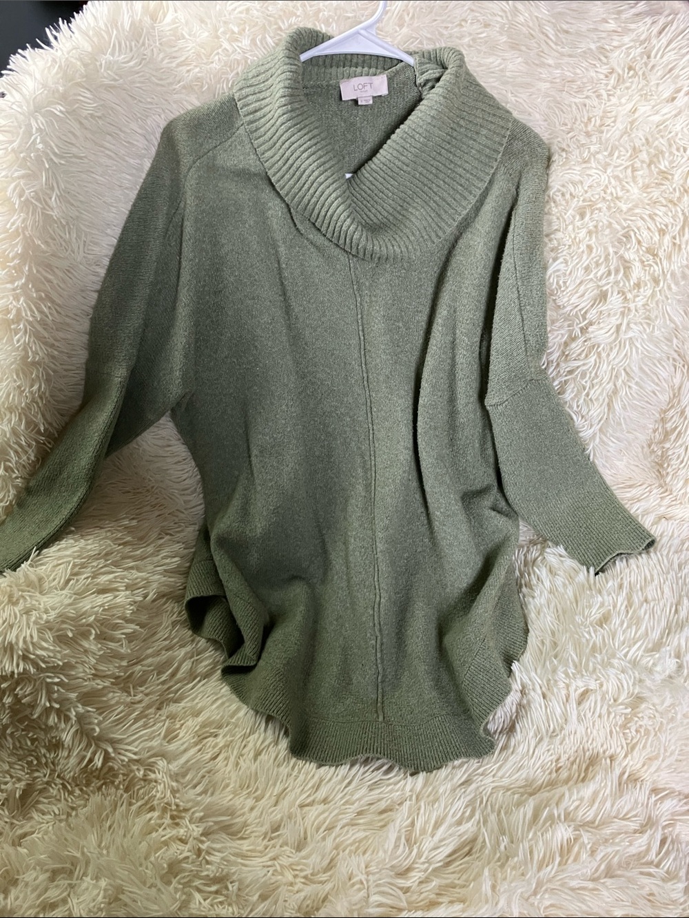 LOFT Sage Green Cowl Neck Sweater